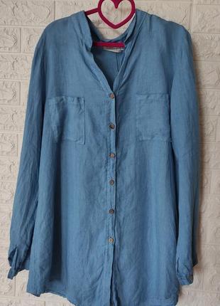 Лен льняная под винтаж винтажная рубашка оверсайз