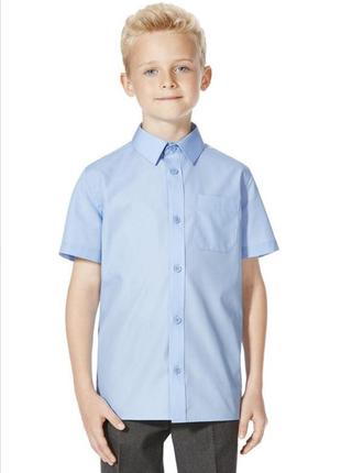 Фирменная рубашка школьная f&f на мальчика 8 9 10 лет