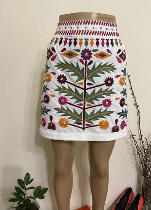 Летняя юбка с вышивкой desigual brunello cucinelli lora piana3 фото