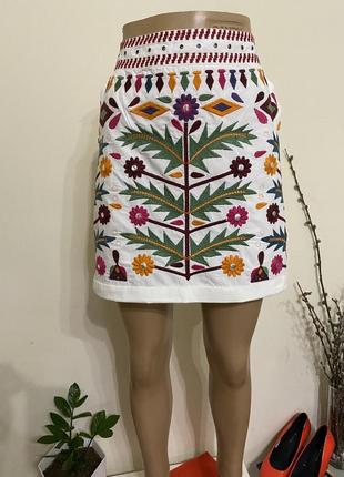 Летняя юбка с вышивкой desigual brunello cucinelli lora piana9 фото
