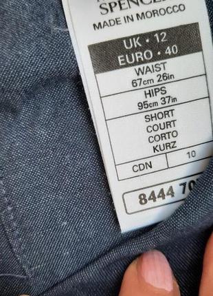 Лляні бриджі marks & spencer. склад 52% льон, 48% віскоза4 фото