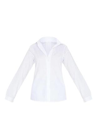 Белая лёгкая базовая рубашка біла легка базова сорочка оверсайз6 фото