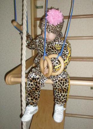 Леопардовый теплый костюм с шапочкой. мега крутой. возраст 1-2 года3 фото