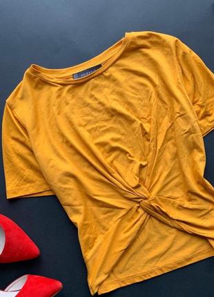 👚симпатичная горчичная футболка/тёмно желтая футболка/рыжая футболка👚3 фото