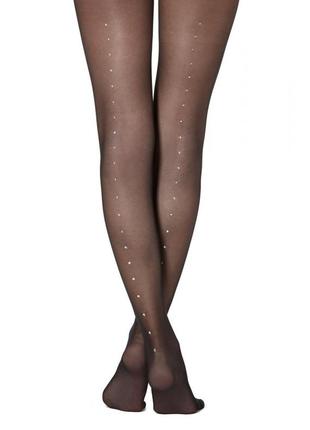 Фирменные итальянские эксклюзивные колготки со швом из камней calzedonia collant riga strass degrade