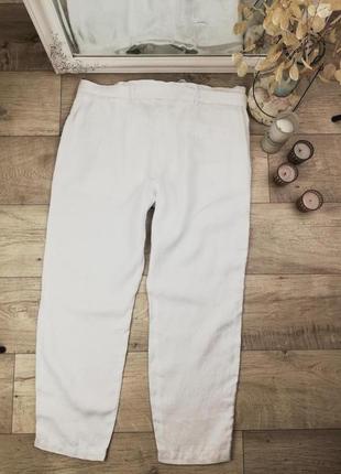 Брендовые стильные натуральные брюки с карманами и поясом next 100% лен6 фото