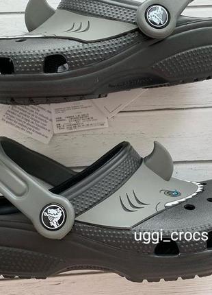 Crocs kids classic i am black shark черные кроксы акула крокус сабо 24-34 гг.5 фото