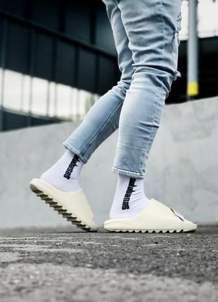 Тапки тапочки adidas yeezy slide bone шлепки2 фото