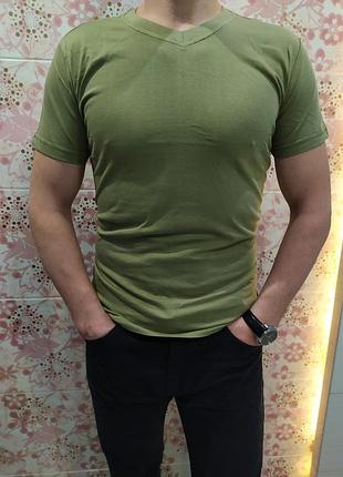 Чоловіча футболка, футболка бавовна, футболка х/б, футболка v виріз р-р з 48 по 56
