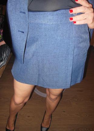 Костюм двойка пиджак и юбка шорты6 фото