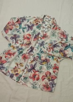 Блуза рубашка в цветочный принт uk20 tu1 фото