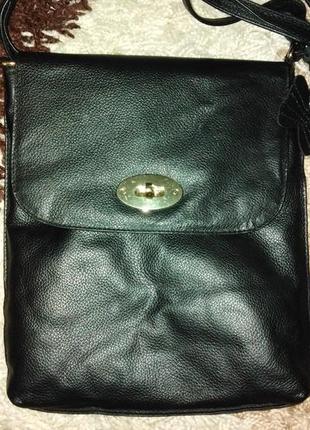 Кожаная брендовая сумка длинная ручка, через плечо, почтальонка james lakeland1 фото