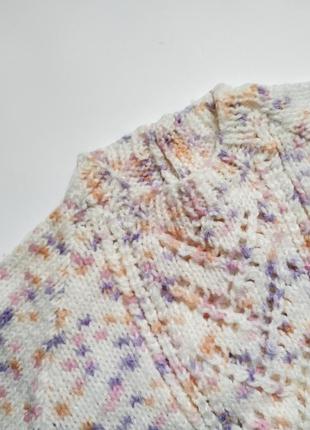 Теплый вязаный свитер на девочку 6-9 мес3 фото