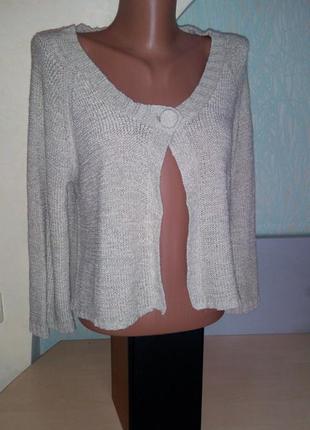 Вязанный кардиган разлетайка на 1 пуговице от tu