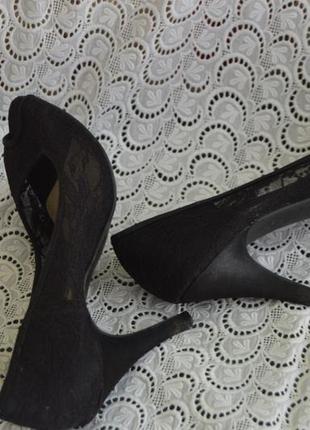 Шикарні туфлі лодочки босоніжки мереживо new look розмір 40 7, босоножки туфли7 фото