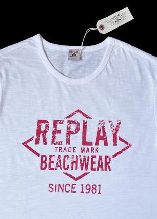 Белая мужская футболка replay, xl4 фото