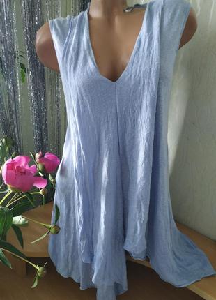 Натуральный лен,длинная футболка,туника,phase erght,l