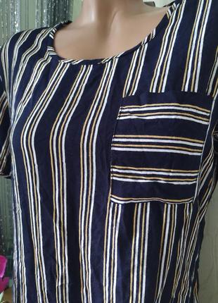 Стильная блузочка из контрастной ткани ,полоска,3 фото