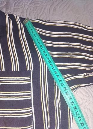 Стильная блузочка из контрастной ткани ,полоска,7 фото