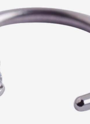 Кільце, сережка пірсинг для носа з білим кристалом 2,5 мм