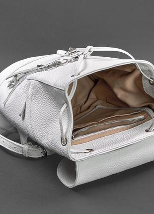 Рюкзак-сумка кожаный женский белый олсен5 фото