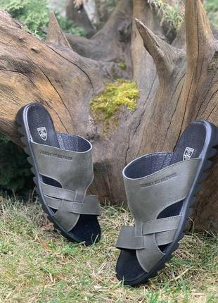 Шлепанцы мужские кожаные