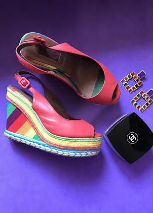 Босоножки valentino на  танкетке платформе+подарок серьги