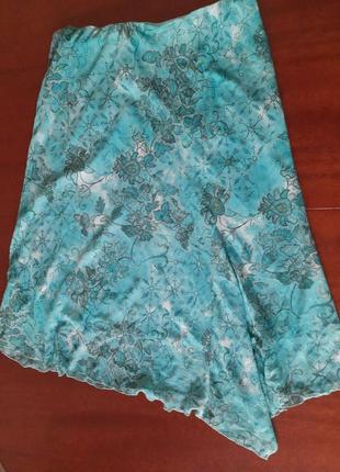 Красивейшаа летняя юбка бирюзового цвета. 50-54размера
