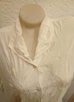 Нежная свободная блузка блуза вискоза  вышивка решелье2 фото