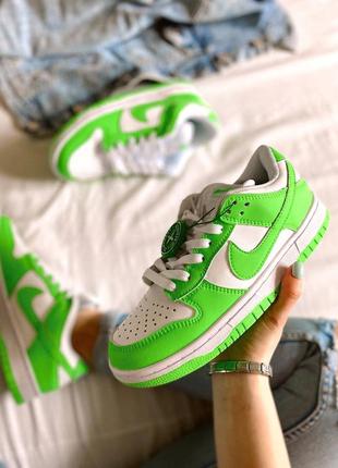 Nike dunk low neon green жіночі салатові яскраві кросівки найк2 фото