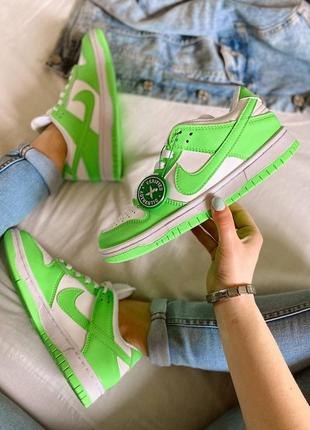 Nike dunk low neon green жіночі салатові яскраві кросівки найк7 фото