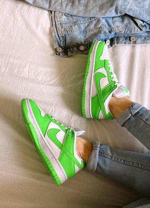 Nike dunk low neon green жіночі салатові яскраві кросівки найк9 фото