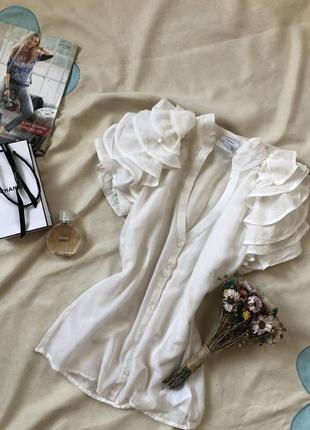 Шелковая блуза с рюшами на рукавах , блузка из шелка castro1 фото