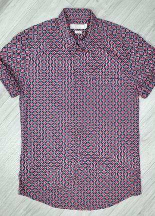 Чоловіча сорочка з коротким рукавом topman slim fit р s ромб