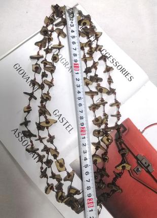 Колье ожерелье подвеска  бусы из дерева бижутерия3 фото