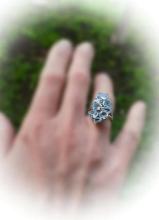 🫧 16.5 размер кольцо серебро топаз натуральный1 фото