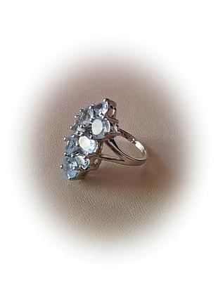 🫧 16.5 размер кольцо серебро топаз натуральный7 фото