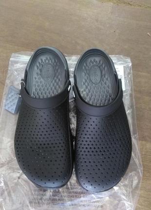 Crocs literide clog black slate кроксы мужские женские лайтрайд