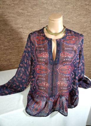 Розкішна шифонова блузка в стилі бохо від maison scotch