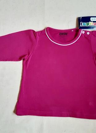 Яскраво рожевий реглан лонгслив lupilu німеччина на 1,5-2 роки (86-92)