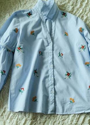 Шикарна трендова блузка з широкими рукавами і вишивкою edc xs2 фото