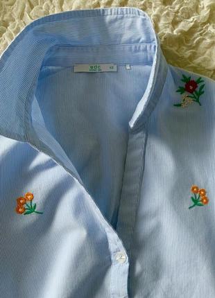 Шикарна трендова блузка з широкими рукавами і вишивкою edc xs3 фото