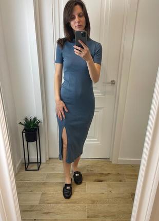 Женское платье zara, платье с разрезом, модное платье