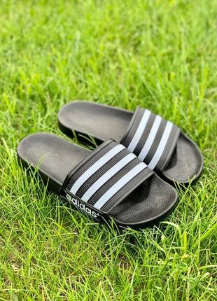 Тапочки adidas slides black черные летние1 фото