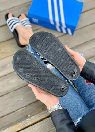 Тапочки adidas slides black черные летние8 фото