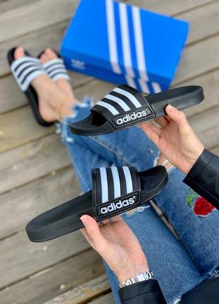 Тапочки adidas slides black черные летние9 фото