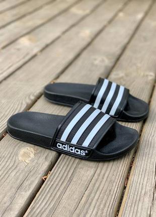 Тапочки adidas slides black черные летние3 фото