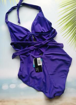 Фиолетовый сдельный купальник2 фото