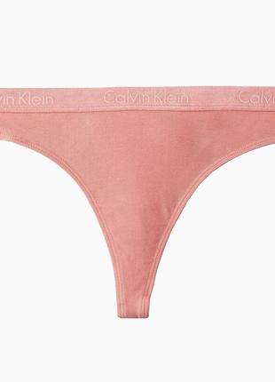 Жіночі трусики стрінги calvin klein колекція motive cotton lightly lined, колір рожевий