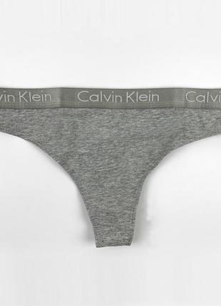 Женские трусики стринги calvin Laceup коллекция motive cotton lightly lined, цвет светло-серый
